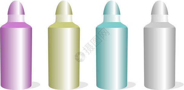 孤立的铝瓶套装插图液体背景图片