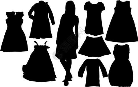 衣服裙子时装钢板外套女孩们插图女士网络商业衬衫比基尼帽子裙子设计图片
