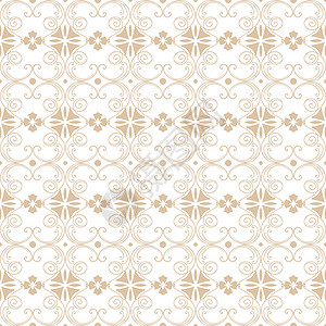 无缝裁缝花类模式装饰裙子墙纸风格褐色美丽白色圆形织物材料背景图片