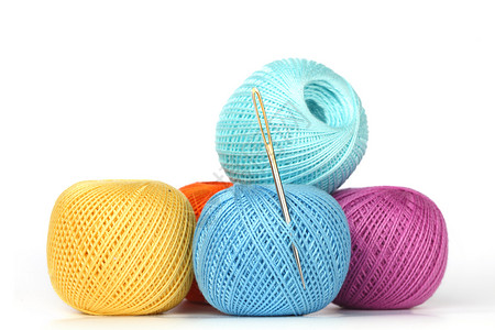 单球单线线工艺针织宏观线索手工棉布手工业针线活缠绕绳索背景