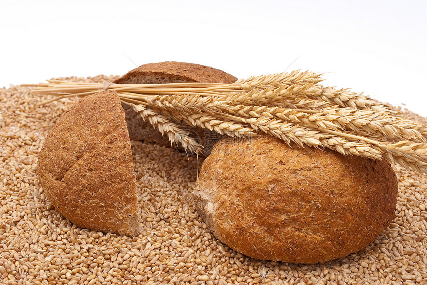 小麦和耳朵面包食物粮食谷物种子麻布白色植物图片