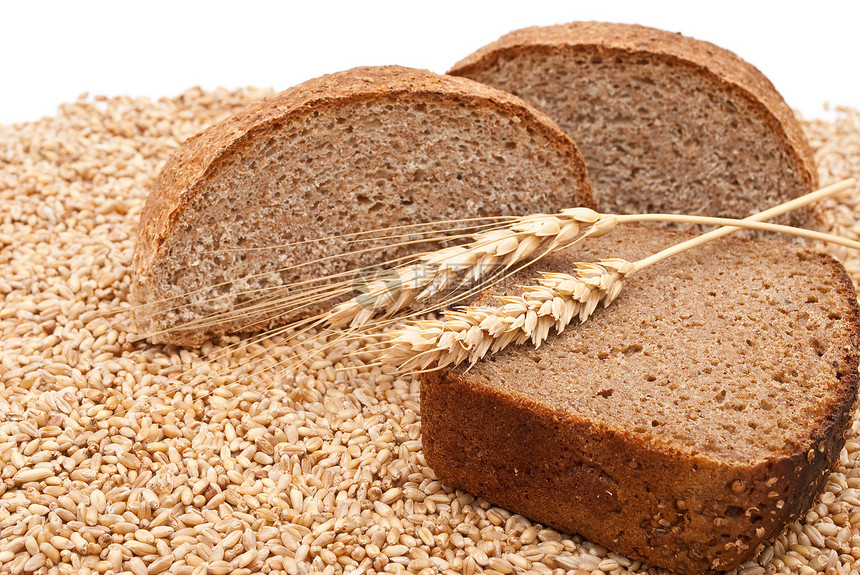 小麦和耳朵面包麻布种子粮食白色谷物食物植物图片
