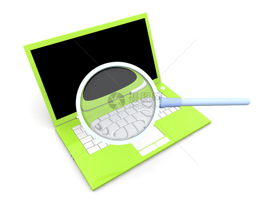 手提电脑检查技术镜片笔记本玻璃键盘机动性测试白色薄膜屏幕图片