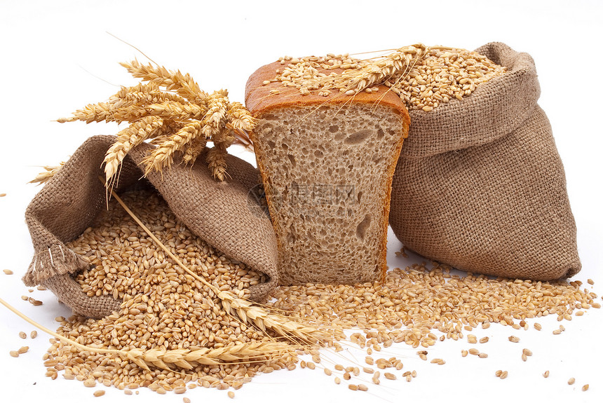 小麦和耳朵面包食物谷物白色种子植物麻布粮食图片