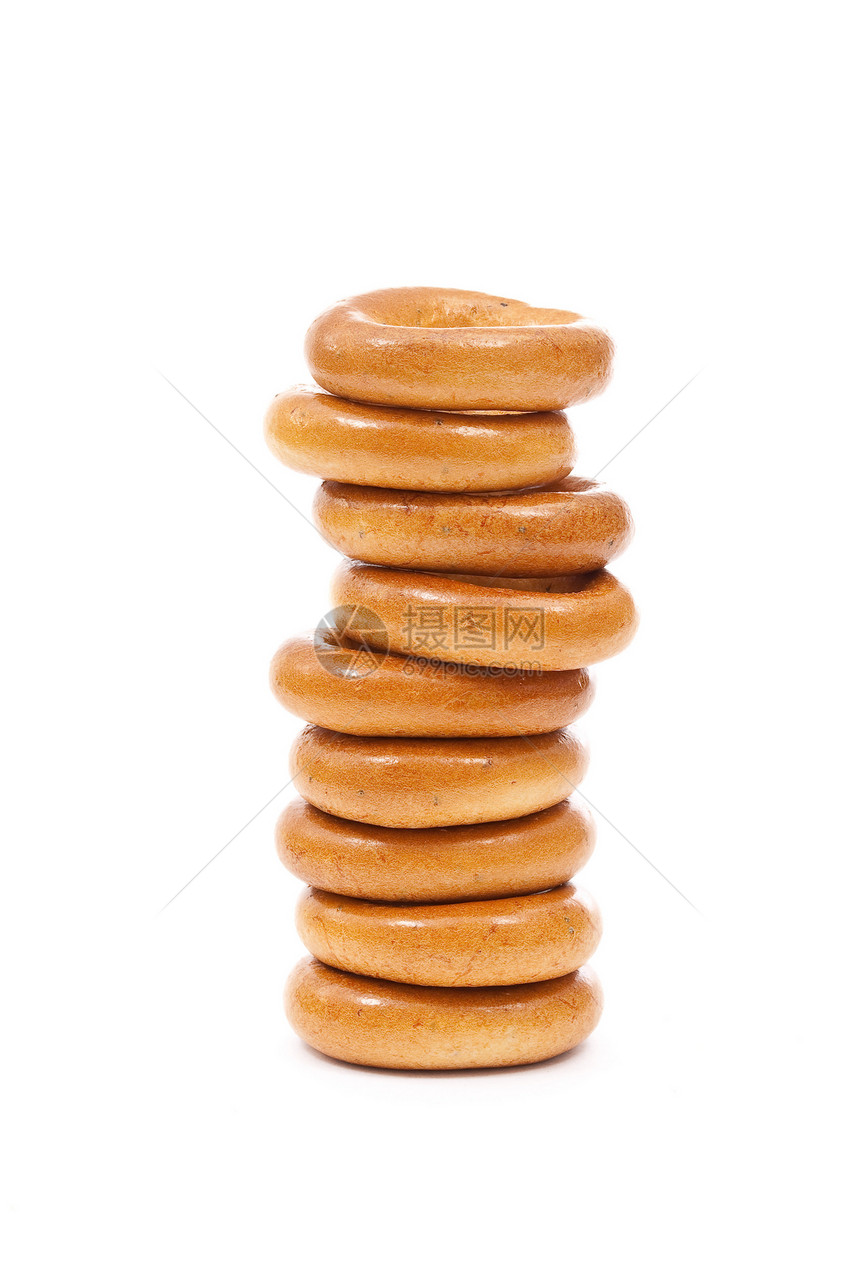 百吉卷饮食包子食物白色脆皮营养面包棕色糕点图片