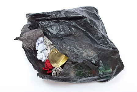黑垃圾袋倾倒垃圾塑料打扫衬垫垃圾箱家务背景图片