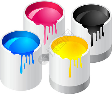 44加仑桶油漆罐光泽度艺术家外套蛋彩色调画家乳胶液体染色圆圈插画