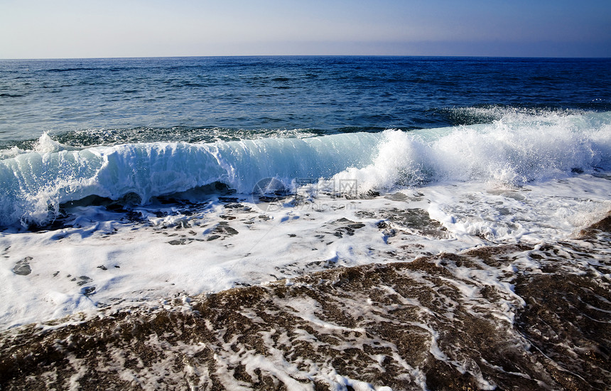 蓝色波浪旅游海滩热带海岸假期旅行享受海洋闲暇天空图片
