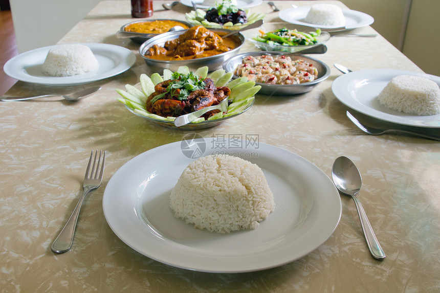 家庭烹饪的东南亚餐饮图片