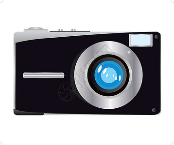 数码相机袖珍白色黑化插图技术照片镜片摄影电子产品背景图片