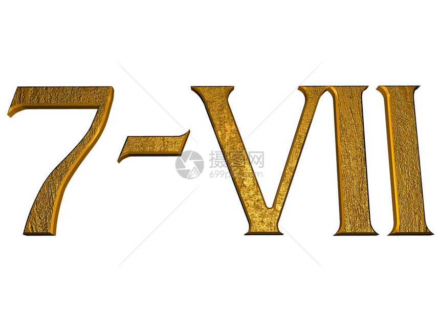 3D黄金普通数字和罗马数字圆形计算金属数学插图收藏键盘钥匙徽章斜角图片