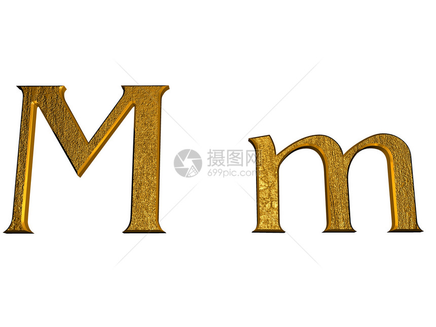 金字母的一字母牌匾金子字体打印金属收藏反射脚本插图金条图片