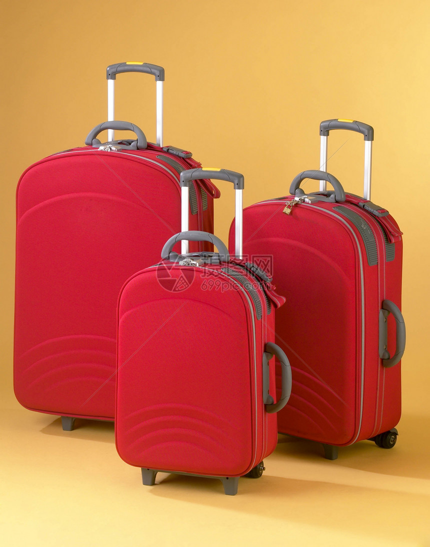 行李尺寸尺码红色缺席轮胎滚筒黄色旅行假期图片