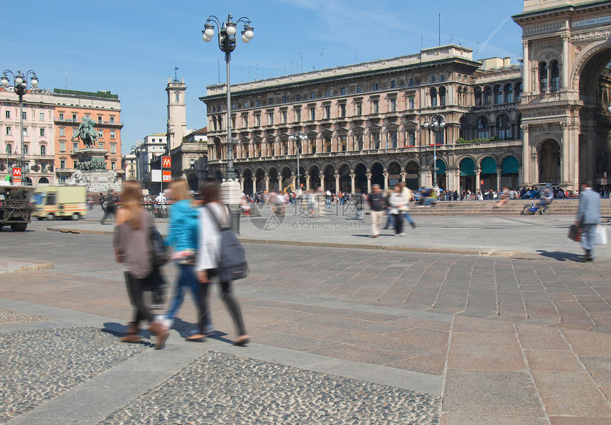 米兰Duomo广场建筑学联盟大教堂正方形图片