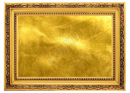黄金背景的金形旧板框背景图片
