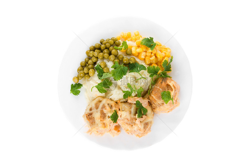盘子菜营养肉丸餐厅蔬菜玉米午餐土豆美食小吃洋葱图片