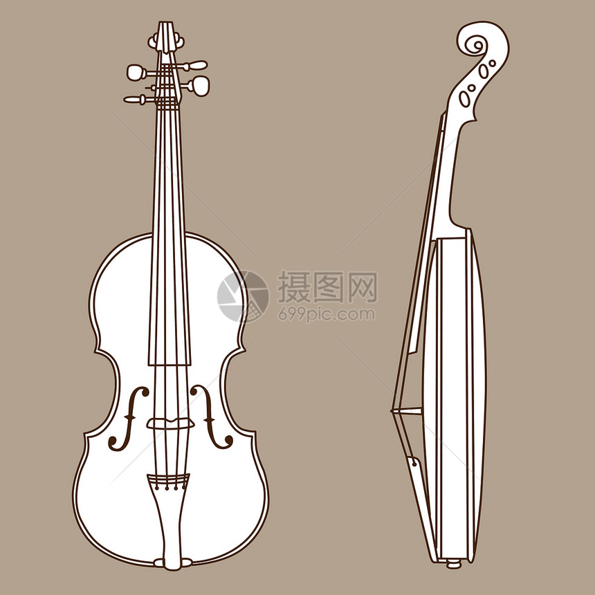 棕色背景的小提琴小提琴图片