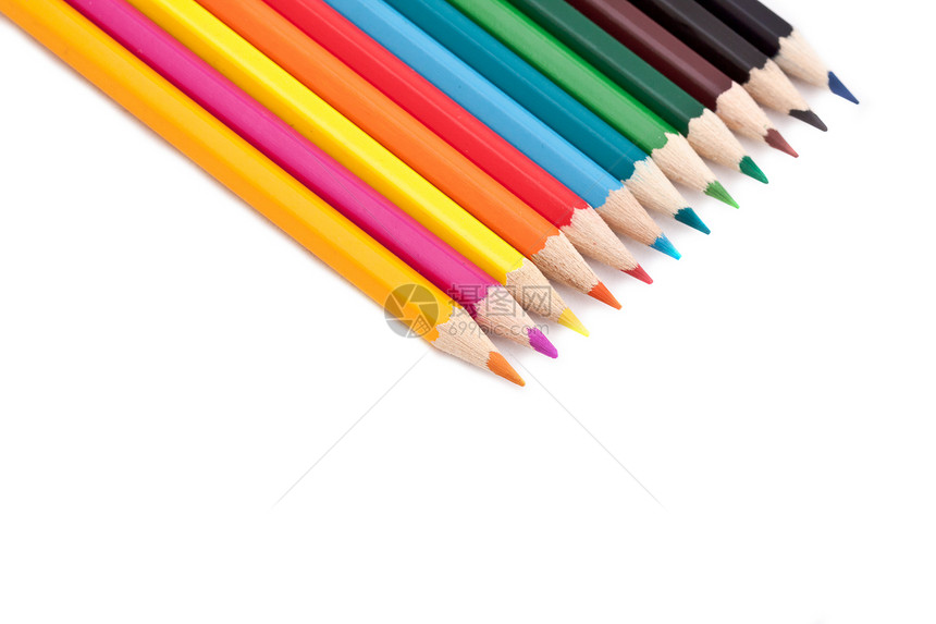 彩色铅笔木头学校孩子们幼儿园彩虹绘画艺术品学习生活教育图片