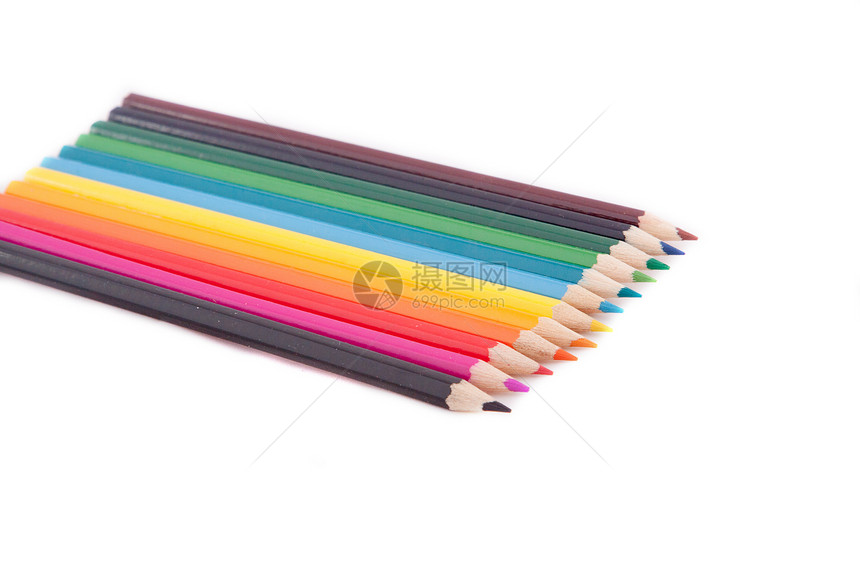 彩色铅笔木头商业生活锐化学校染色艺术品绘画教育团体图片