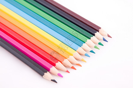 彩色铅笔木头生活商业艺术品幼儿园学校教育彩虹锐化概念背景图片