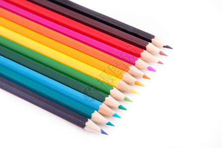 彩色铅笔生活木头白色锐化商业染色绘画概念学校团体背景图片