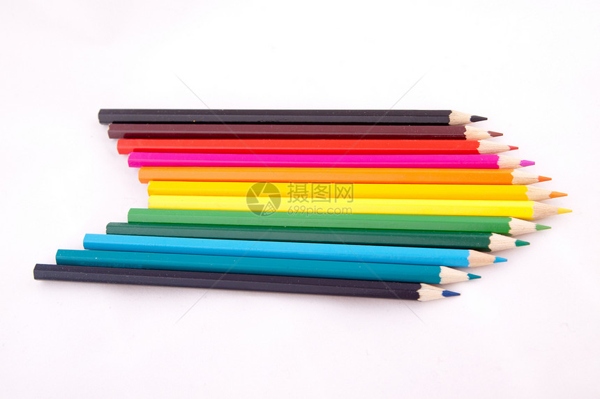 彩色铅笔染色团体学习生活幼儿园木头教育彩虹绘画商业图片