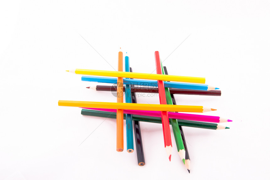 彩色铅笔学习幼儿园彩虹木头商业艺术品教育锐化染色绘画图片