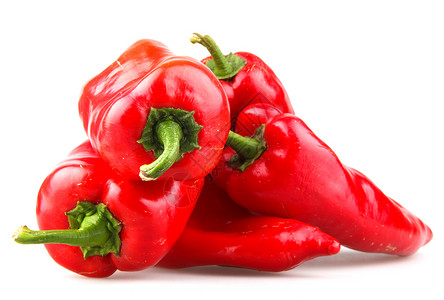白色背景的红辣椒网络营养体重食谱损失胡椒红色管理饮食膳食背景图片