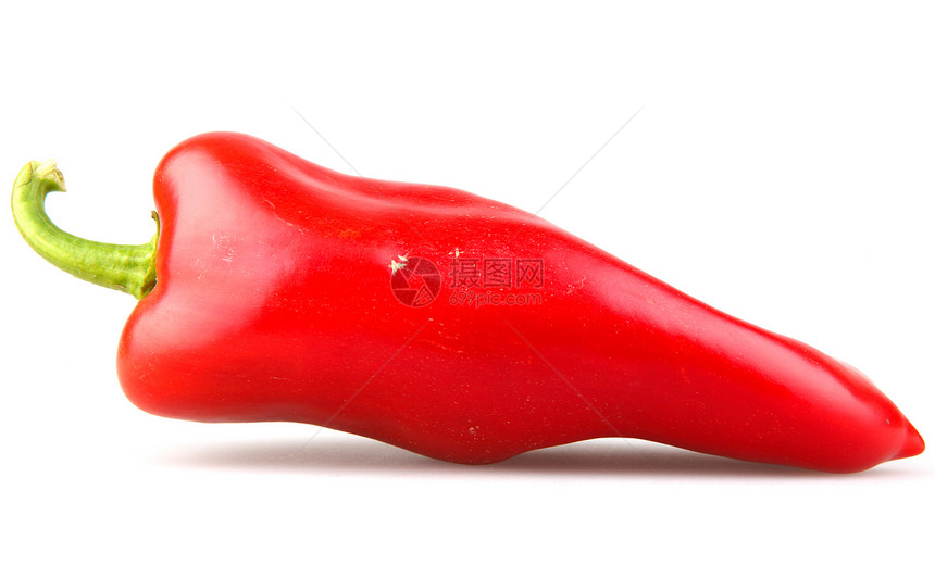 白色背景的红辣椒体重辣椒胡椒损失烹饪红色食物食谱网络减肥图片