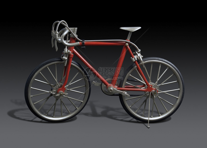 红框架自行车模式模型图片