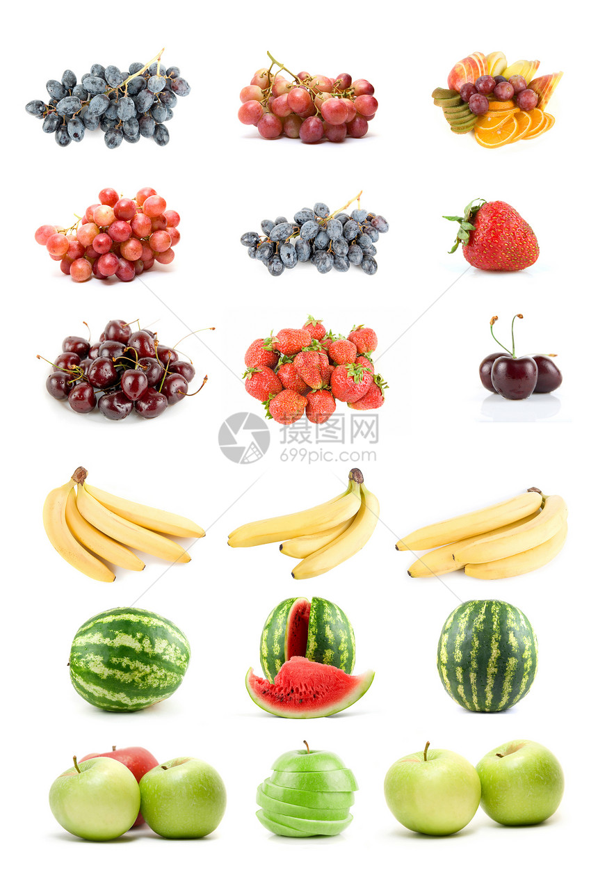 一系列水果和蔬菜热带果汁团体西瓜浆果橙子小吃食物营养奇异果图片