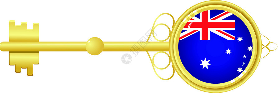澳大利亚签证澳大利亚的金金键插画