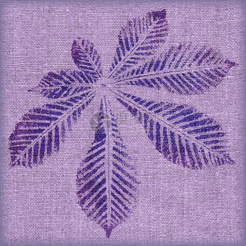 树叶 涂在画布上织物艺术品绘画蓝色植物生态手绘紫丁香纺织品帆布图片