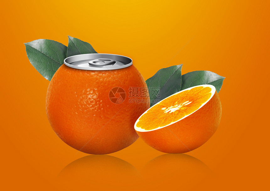橙子罐和半橘子图片