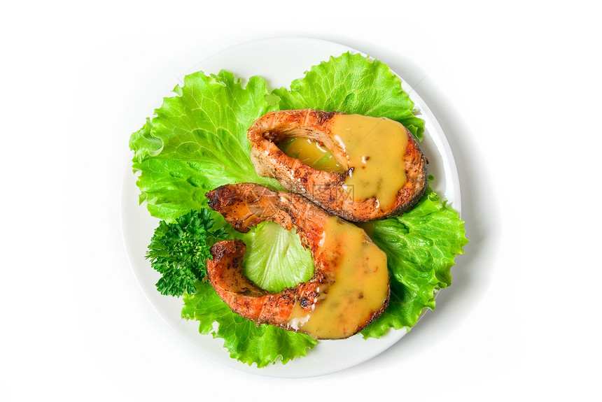 红鱼盘餐厅香菜盘子蔬菜食物柠檬市场营养海鲜鱼片图片