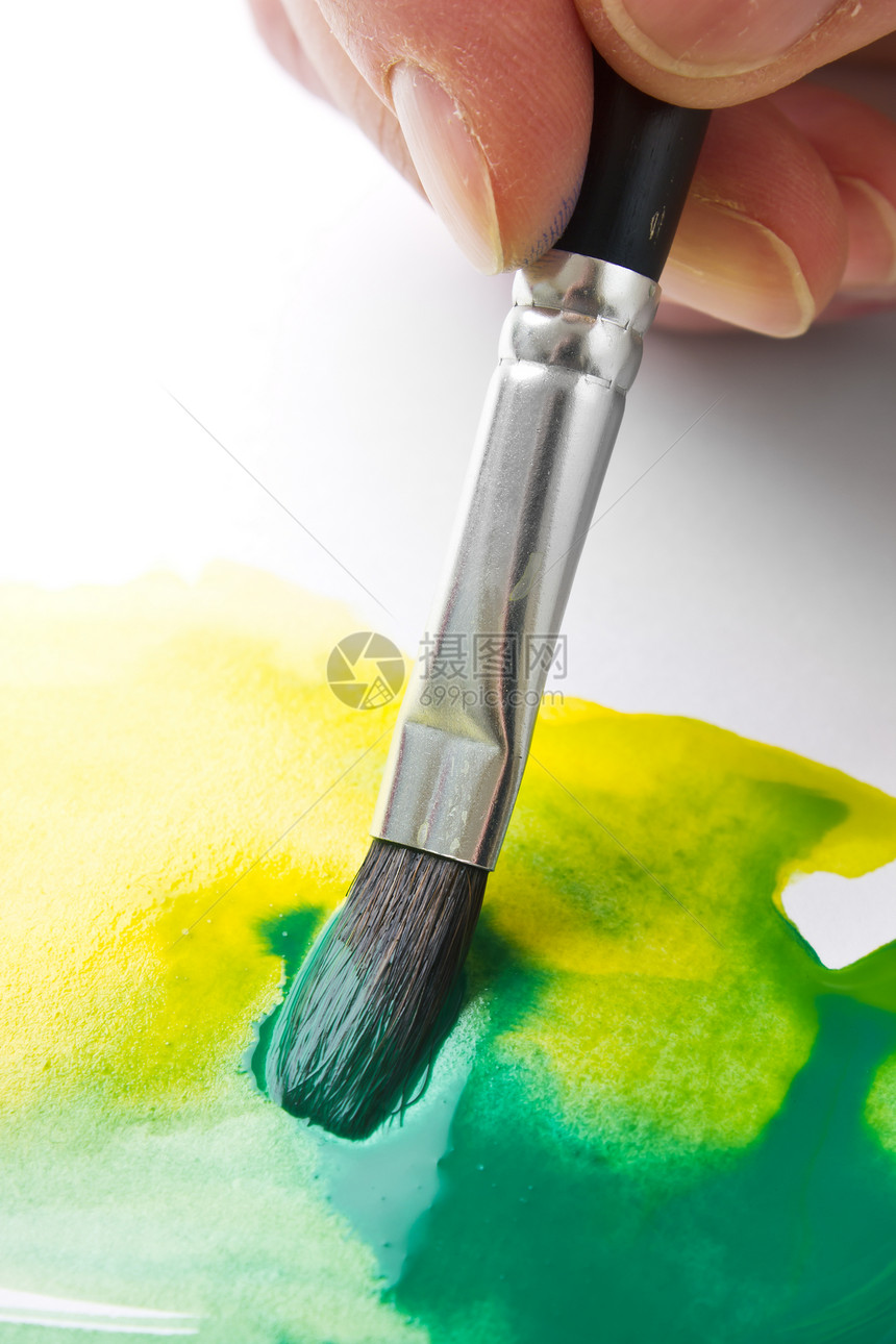 艺术家油漆画刷和油漆中风工具液体作坊教育工作室刷子想像力工作创新图片
