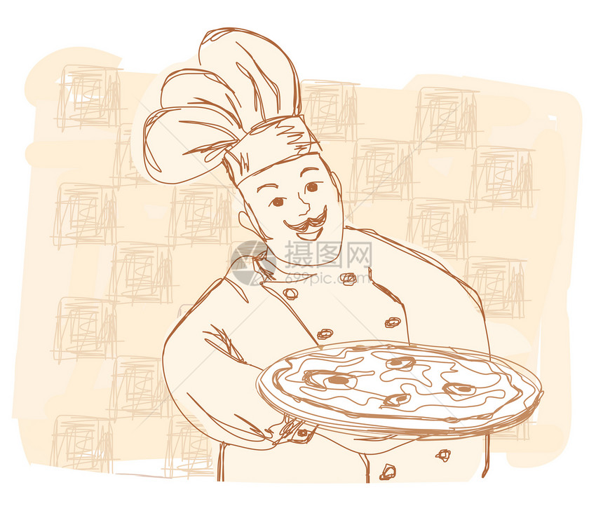配披萨的厨师  涂面图商业午餐框架餐厅身份烹饪茶点厨房食物盘子图片