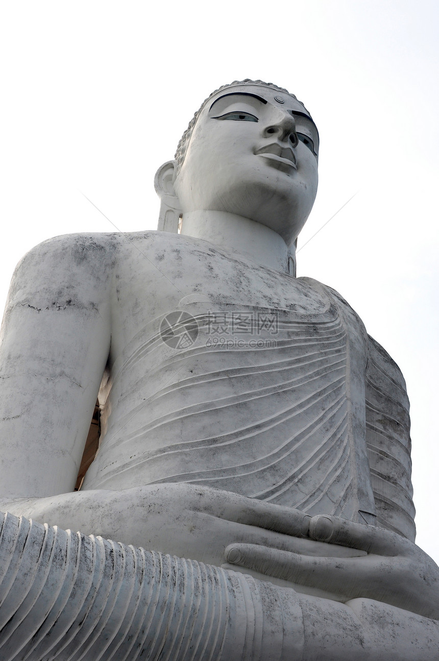 古老的佛教雕像寺庙上帝岩石艺术祷告崇拜石头白色精神雕塑图片