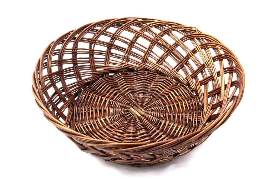 空篮子盒子编织工艺传统野餐购物柳条木头桌子花园图片