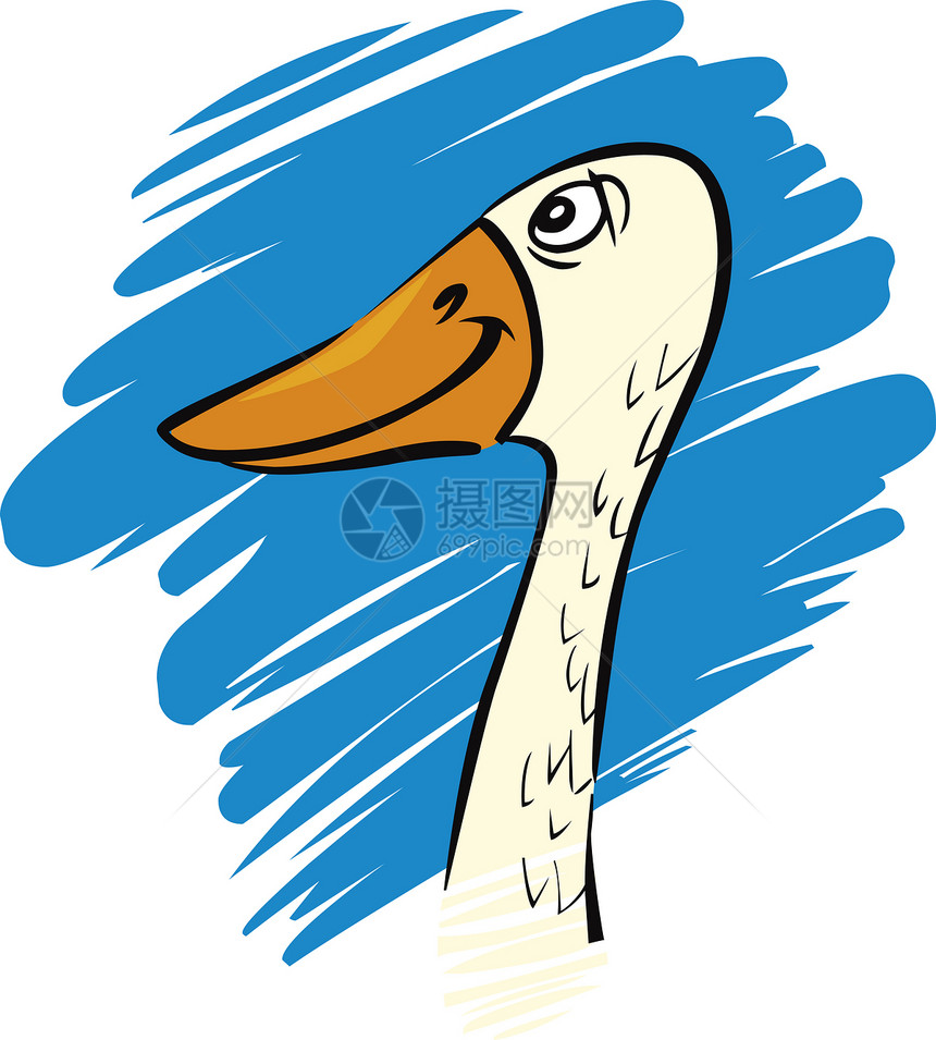 华丽的鹅国家家禽插图绘画小屋鸭子夹子卡通片农场漫画图片