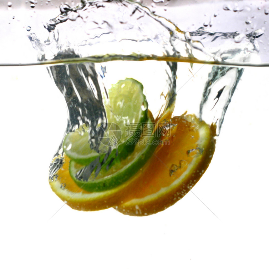 新鲜橙色果汁苏打液体果皮水果早餐热带食品橘子漩涡图片