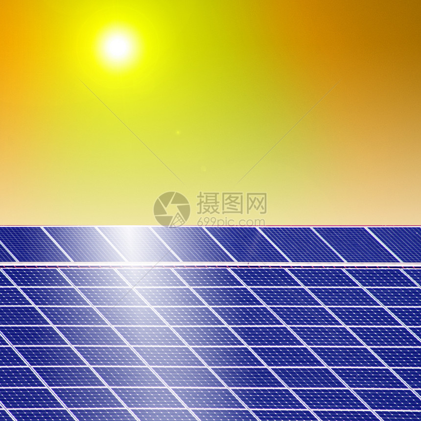 太阳能电池板晴天环境阳光场地光伏电气创新技术经济集电极图片