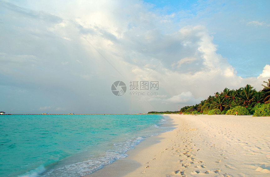 热带热带天堂海洋阳光异国美丽旅游太阳旅行海浪植被波纹图片