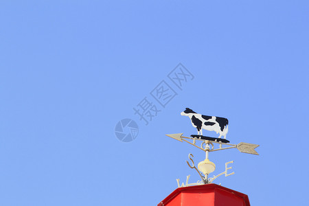 气象灯风暴农场风向标天空蓝色太阳天气房子奶牛叶片背景图片