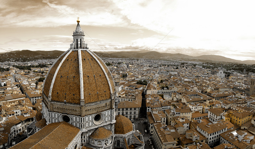 佛罗伦萨全景建筑学教会景观城市历史性建筑圆顶天空历史图片