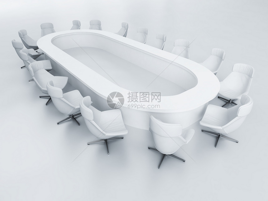商业辅助椅子和现代会议室的一张桌椅图片