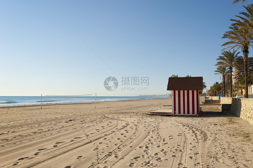 坎佩罗海滩海洋海岸线阳光海岸晴天水平支撑风景小屋图片