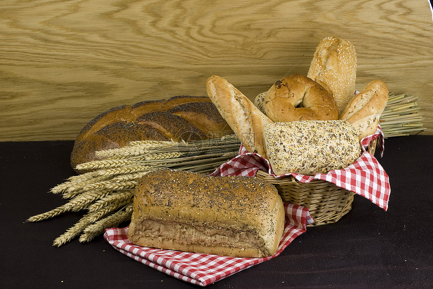 面包种类繁多早餐谷物脆皮面团面包师美食杂货店酵母包子糕点图片