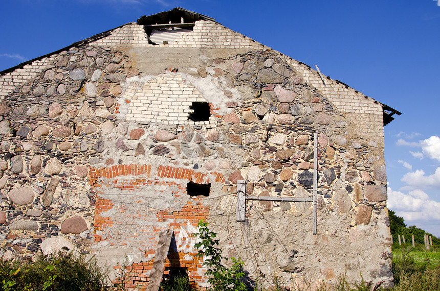 旧房墙废墟图片