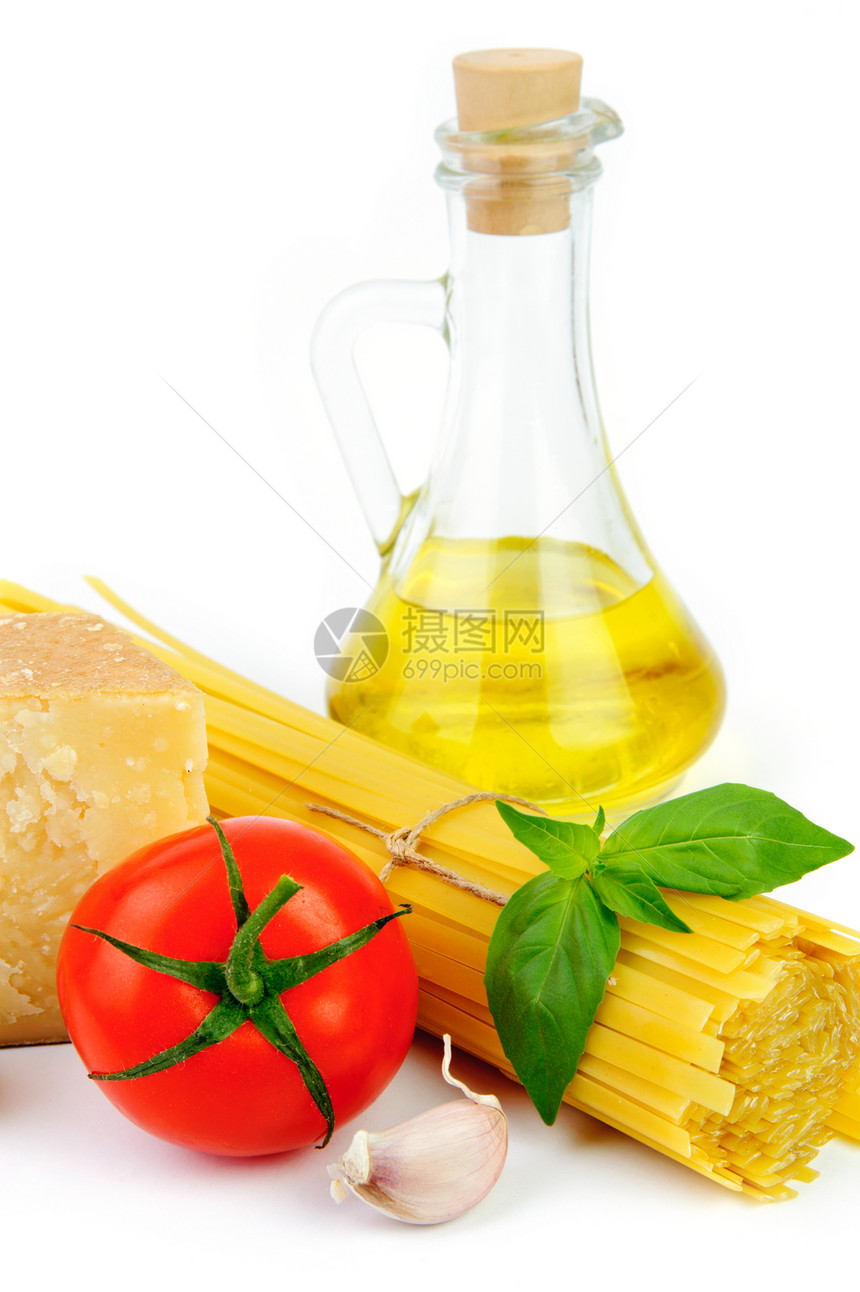 意大利意大利意面的成分美食香料绿色烹饪草本植物红色叶子蔬菜面条食物图片